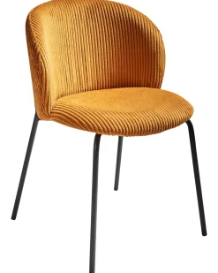 Set di 2 sedie da pranzo MILES Velluto a coste Arancione