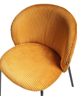 Set di 2 sedie da pranzo MILES Velluto a coste Arancione