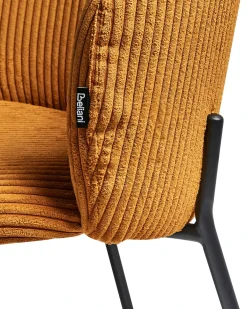 Set di 2 sedie da pranzo MILES Velluto a coste Arancione