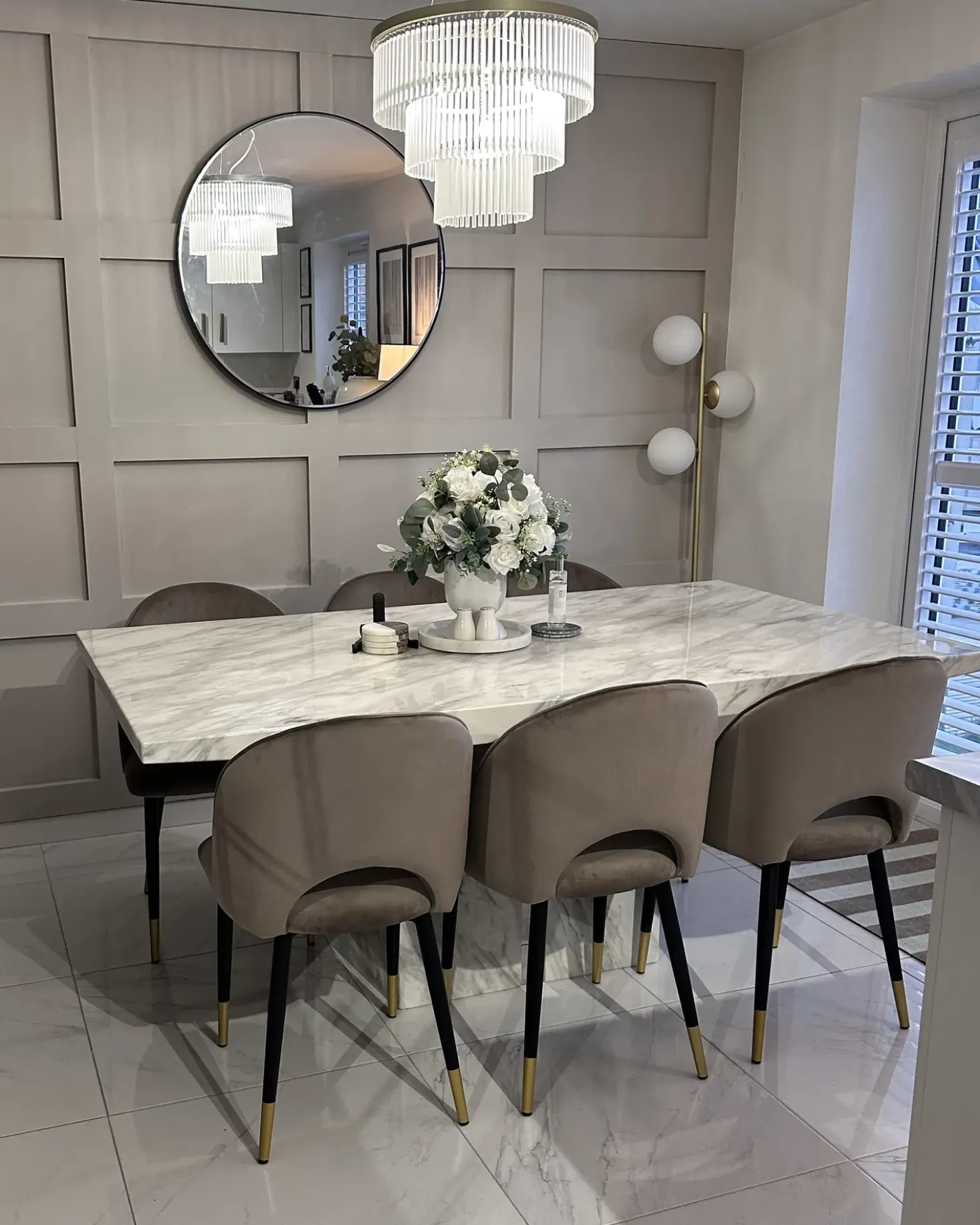 Set di 2 sedie da pranzo MAGALIA Velluto Tortora