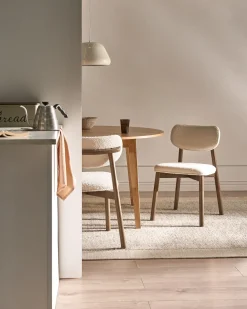 Set di 2 sedie da pranzo MILLS Bouclé Marrone/Beige chiaro