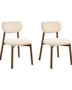 Set di 2 sedie da pranzo MILLS Bouclé Marrone/Beige chiaro