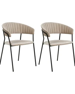 Set di 2 sedie da pranzo MARIPOSA Velluto Tortora
