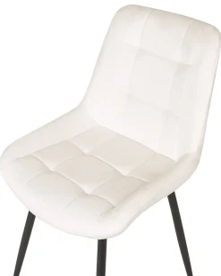Set di 2 sedie da pranzo MELROSE Velluto Bianco sporco