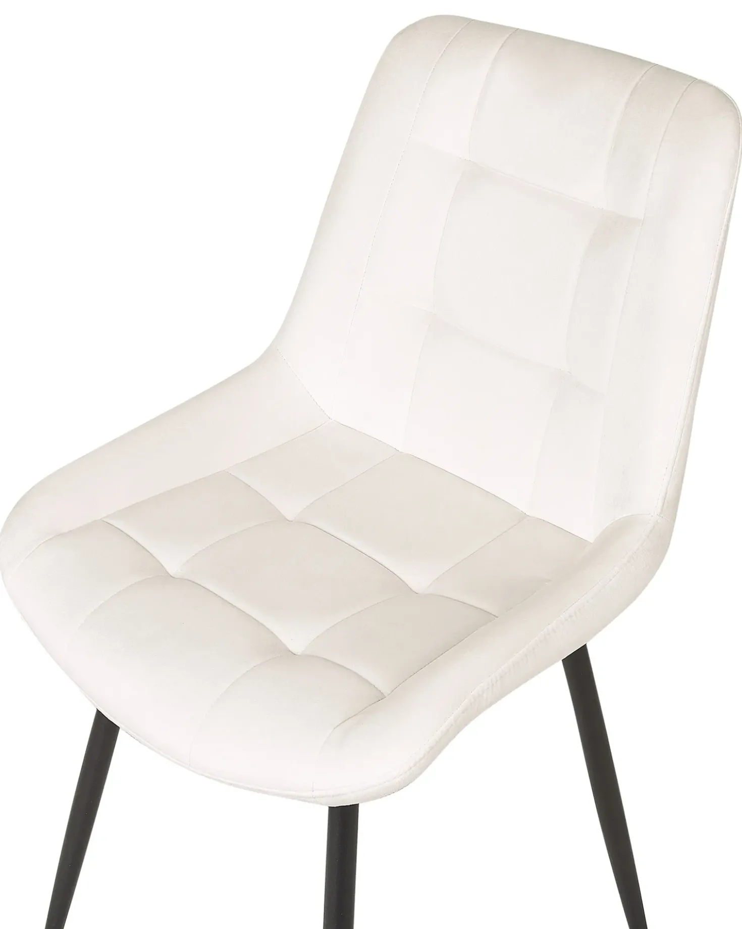 Set di 2 sedie da pranzo MELROSE Velluto Bianco sporco