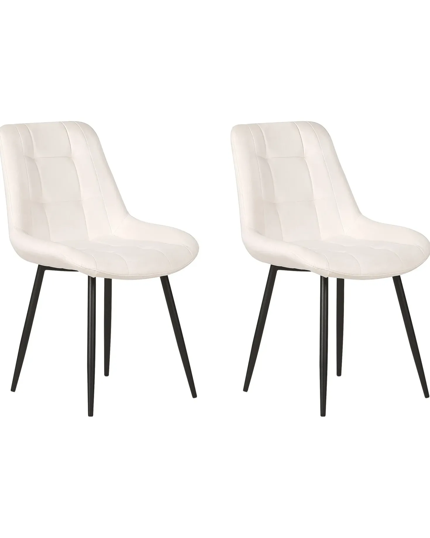Set di 2 sedie da pranzo MELROSE Velluto Bianco sporco