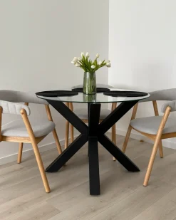 Set di 2 sedie da pranzo MYLO Tessuto Marrone chiaro/Grigio