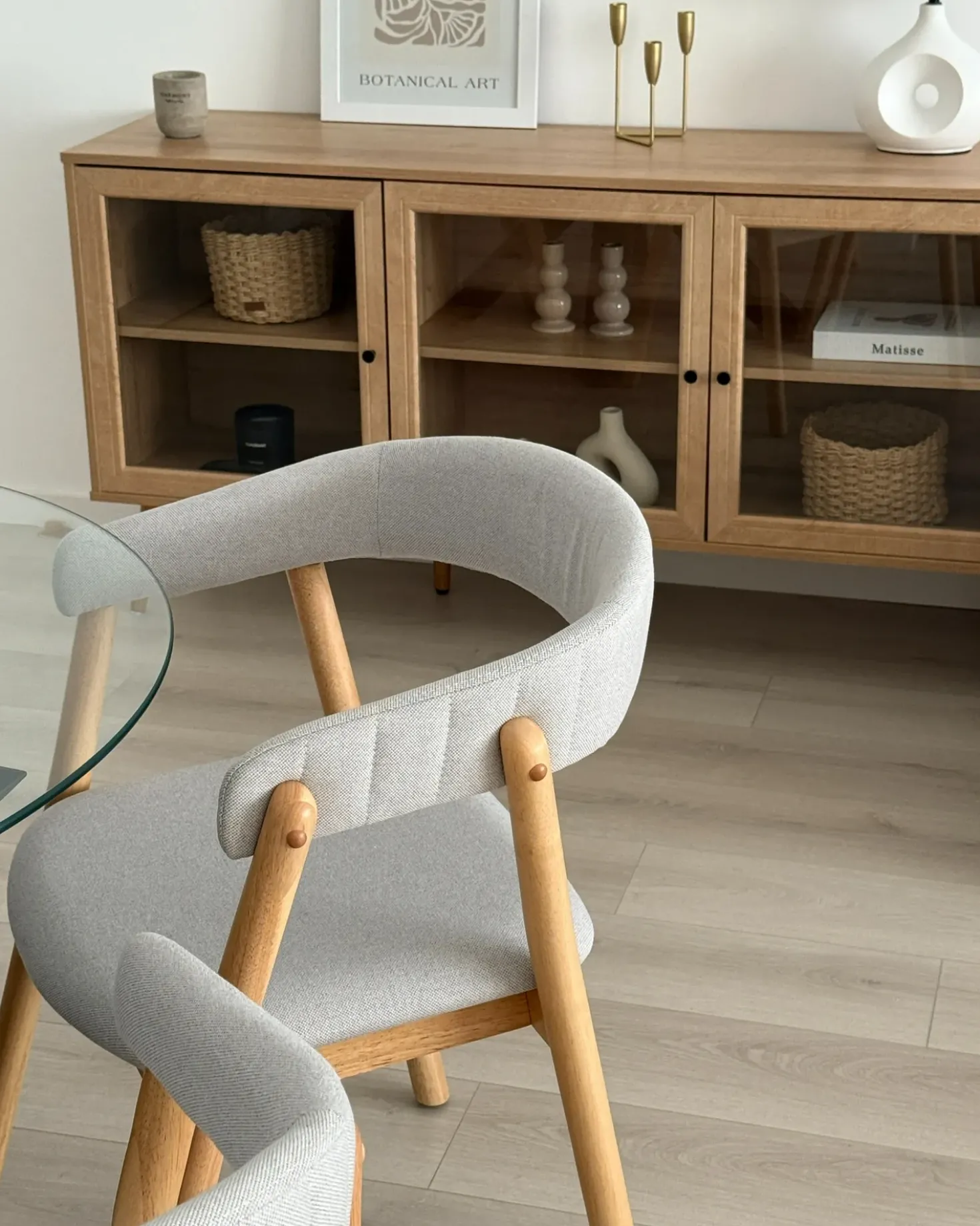 Set di 2 sedie da pranzo MYLO Tessuto Marrone chiaro/Grigio