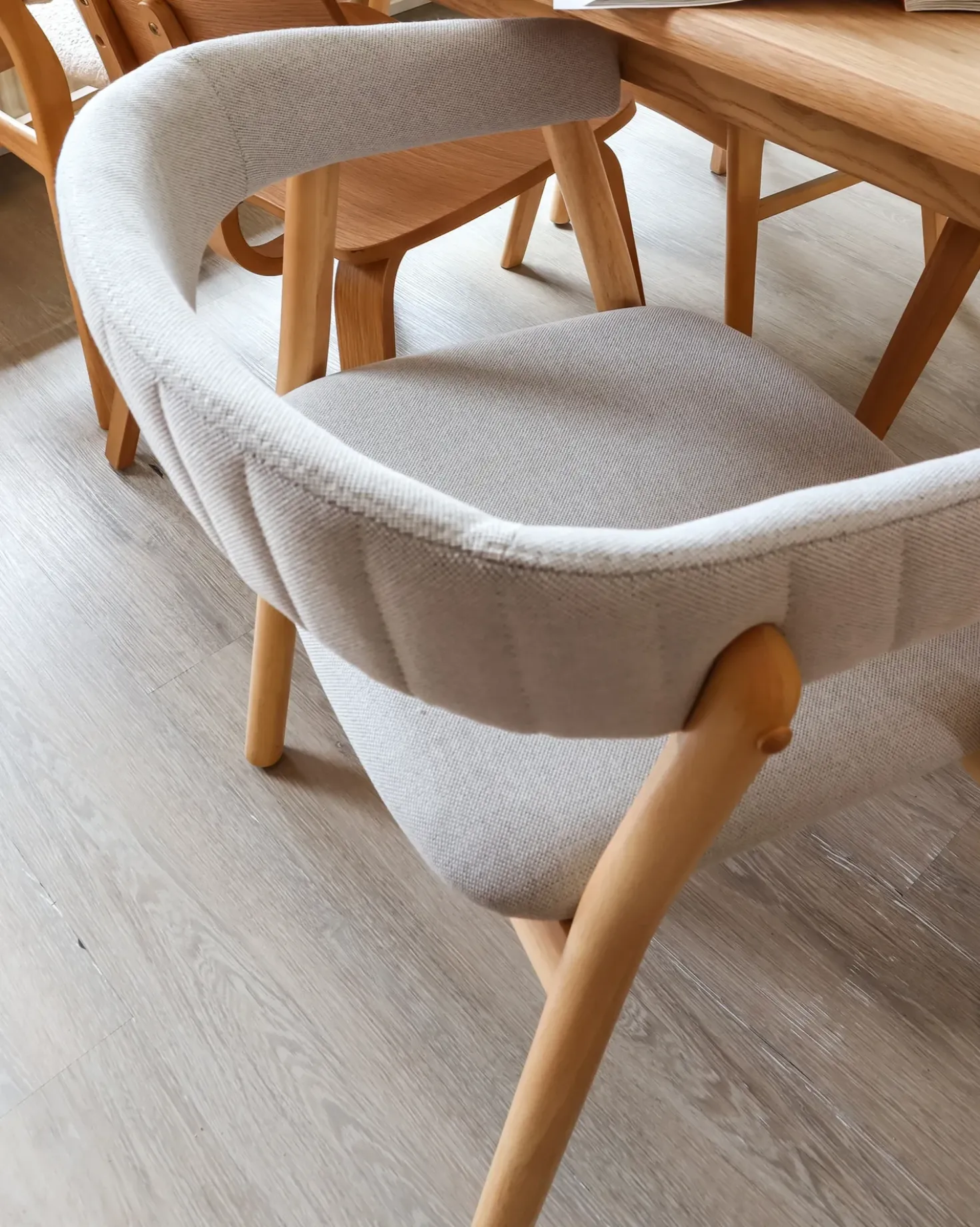 Set di 2 sedie da pranzo MYLO Tessuto Marrone chiaro/Grigio
