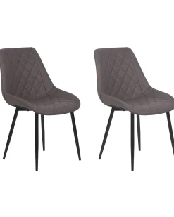 Set di 2 sedie da pranzo MARIBEL Pelle sintetica Marrone scuro