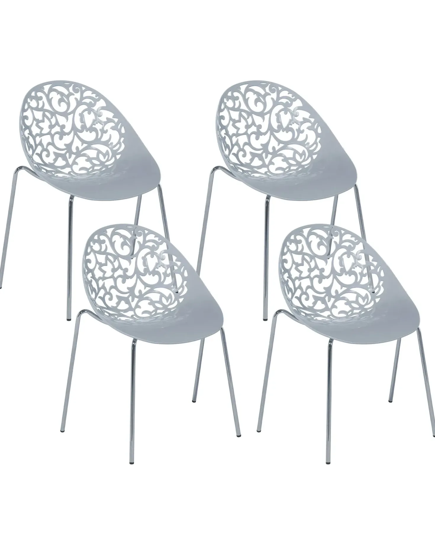 Set di 4 sedie da pranzo MUMFORD Grigio chiaro