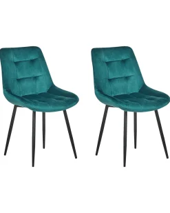Set di 2 sedie da pranzo MELROSE Velluto Turchese