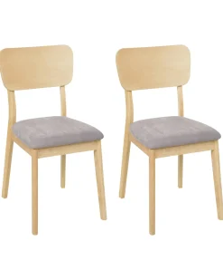 Set di 2 sedie da pranzo MINIER Legno Marrone chiaro/Grigio
