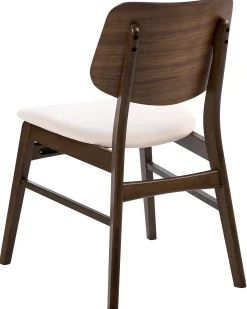 Set di 2 sedie da pranzo MAYER Tessuto Bianco sporco/Marrone