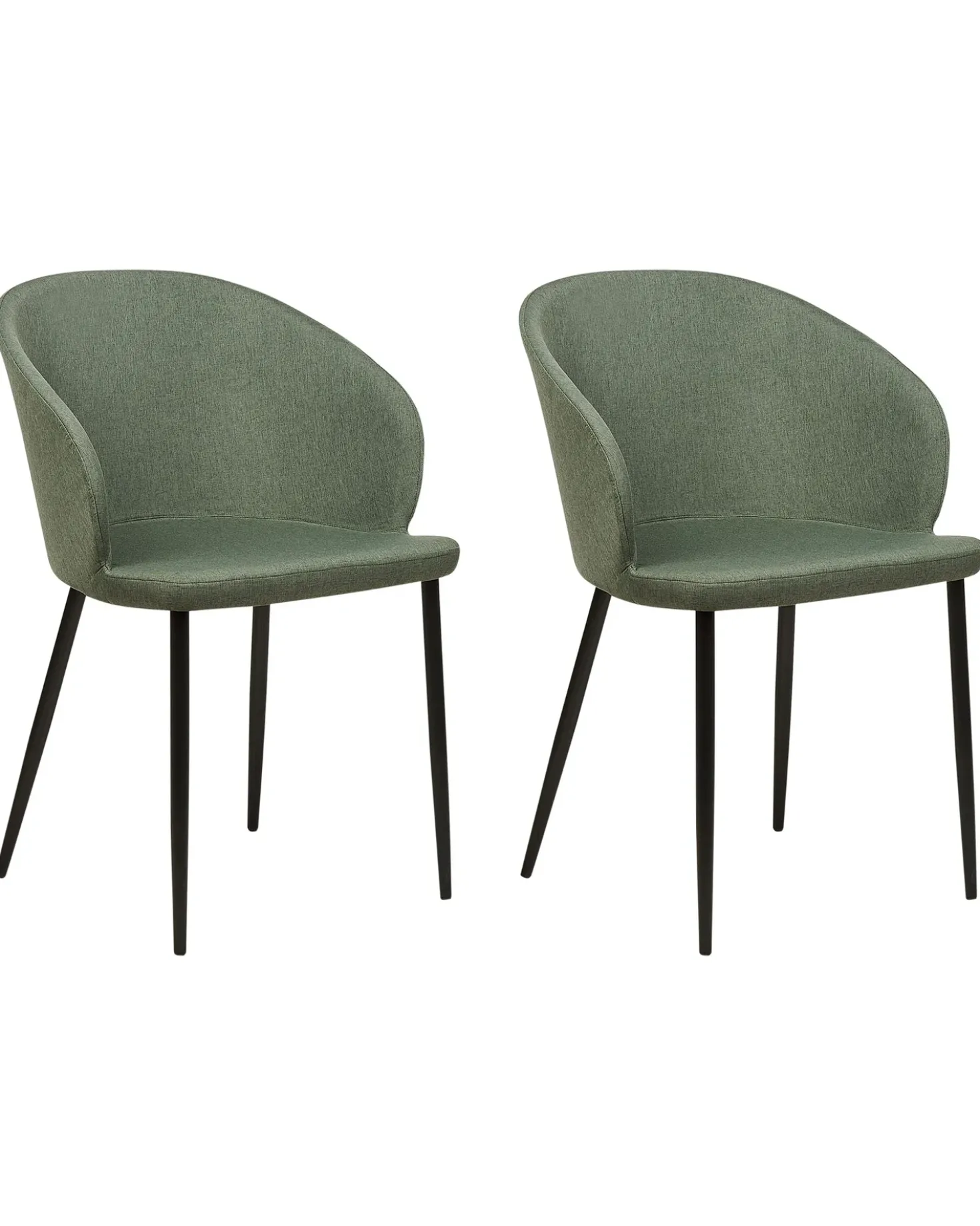 Set di 2 sedie da pranzo MASON Tessuto Verde scuro
