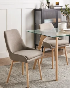 Set di 2 sedie da pranzo MELFORT Tessuto Marrone