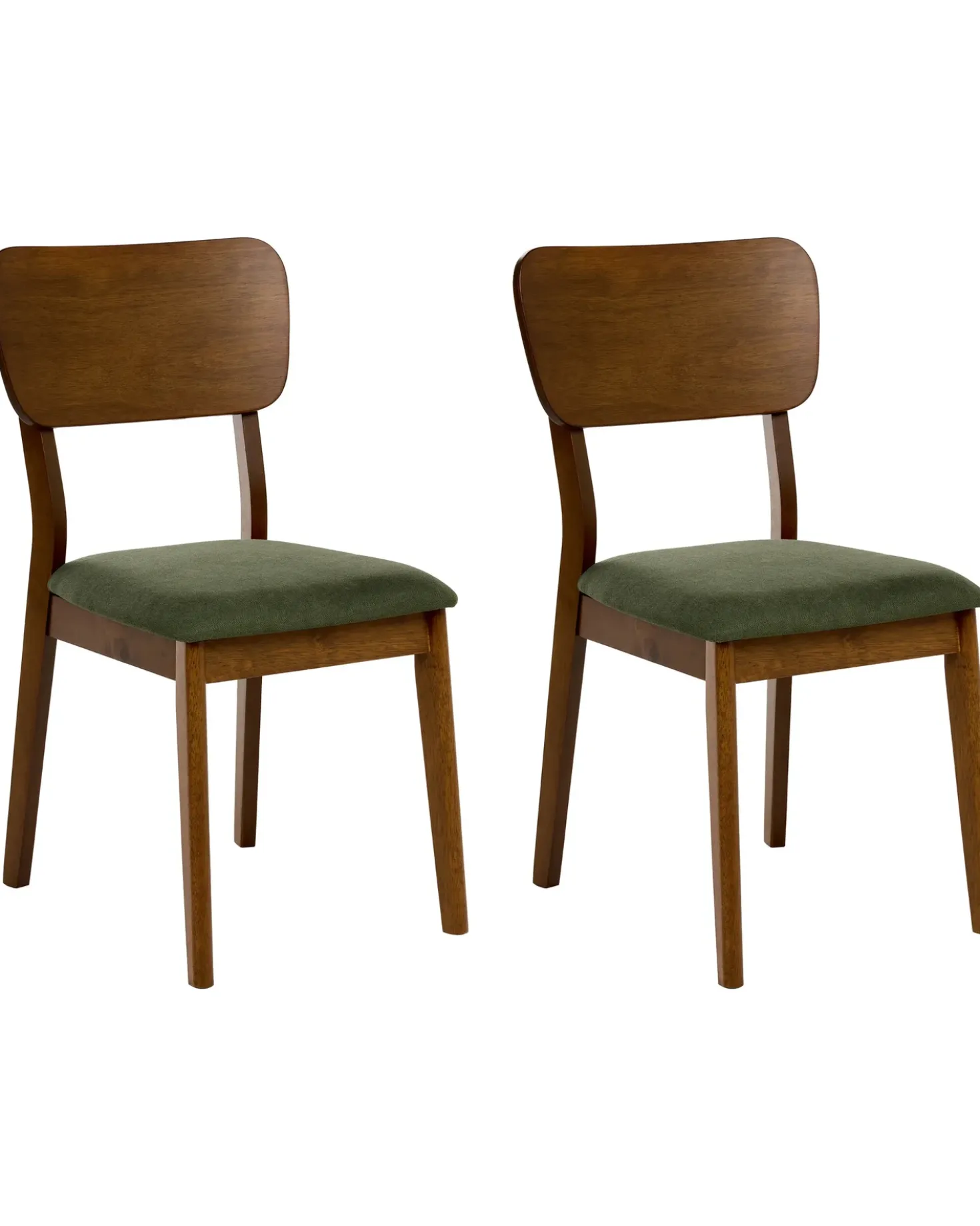 Set di 2 sedie da pranzo MINIER Legno Verde/Marrone scuro
