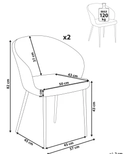 Set di 2 sedie da pranzo MASON Bouclé Bianco sporco/Marrone chiaro