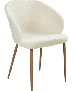 Set di 2 sedie da pranzo MASON Bouclé Bianco sporco/Marrone chiaro