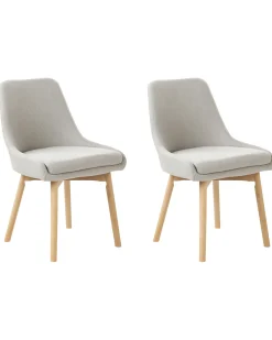 Set di 2 sedie da pranzo MELFORT Tessuto Grigio chiaro
