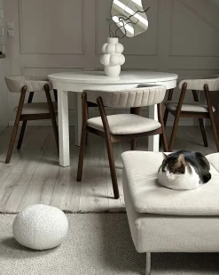 Set di 2 sedie da pranzo MYLO Tessuto Marrone scuro/Beige