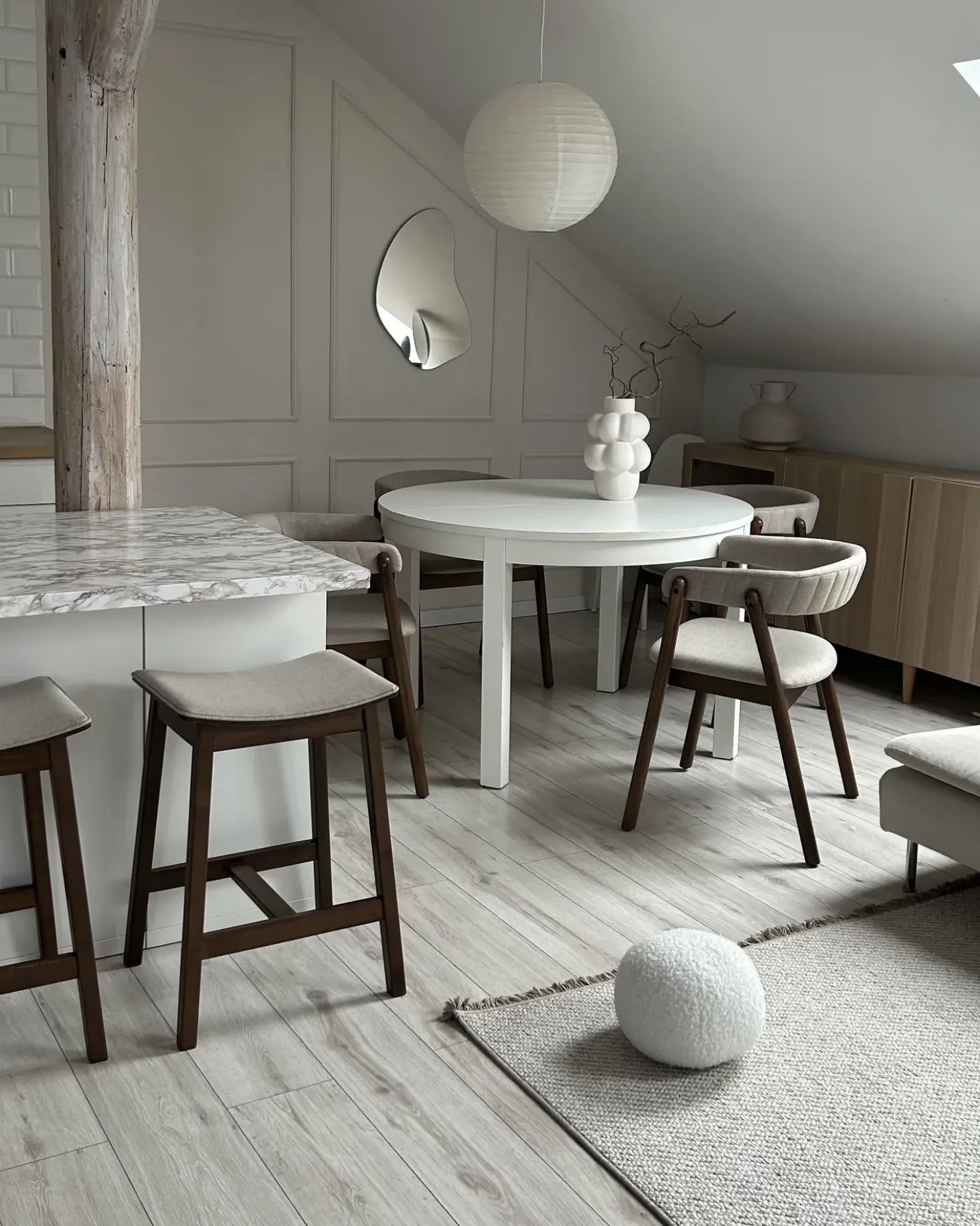Set di 2 sedie da pranzo MYLO Tessuto Marrone scuro/Beige