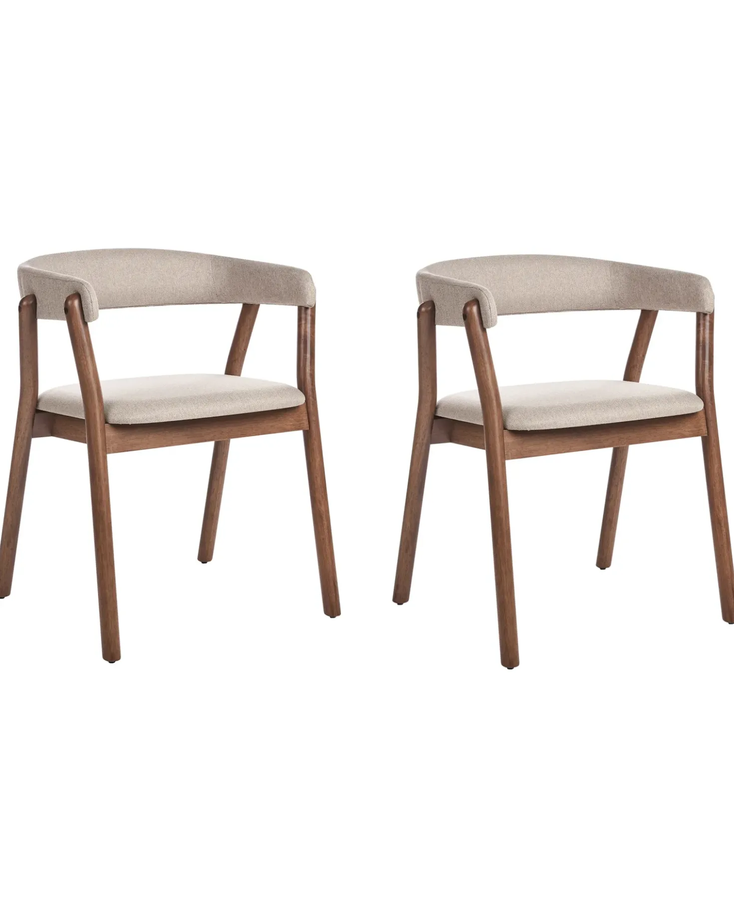 Set di 2 sedie da pranzo MYLO Tessuto Marrone scuro/Beige