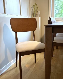 Set di 2 sedie da pranzo MINIER Legno Marrone scuro/Beige