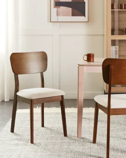 Set di 2 sedie da pranzo MINIER Legno Marrone scuro/Beige