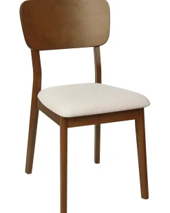 Set di 2 sedie da pranzo MINIER Legno Marrone scuro/Beige