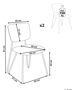 Set di 2 sedie da pranzo NELKO Bouclé Bianco sporco
