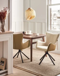 Set di 2 sedie da pranzo NOVI Bouclé Beige chiaro