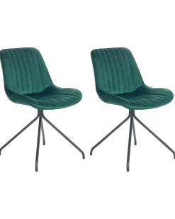 Set di 2 sedie da pranzo NAVASOTA Velluto Verde smeraldo