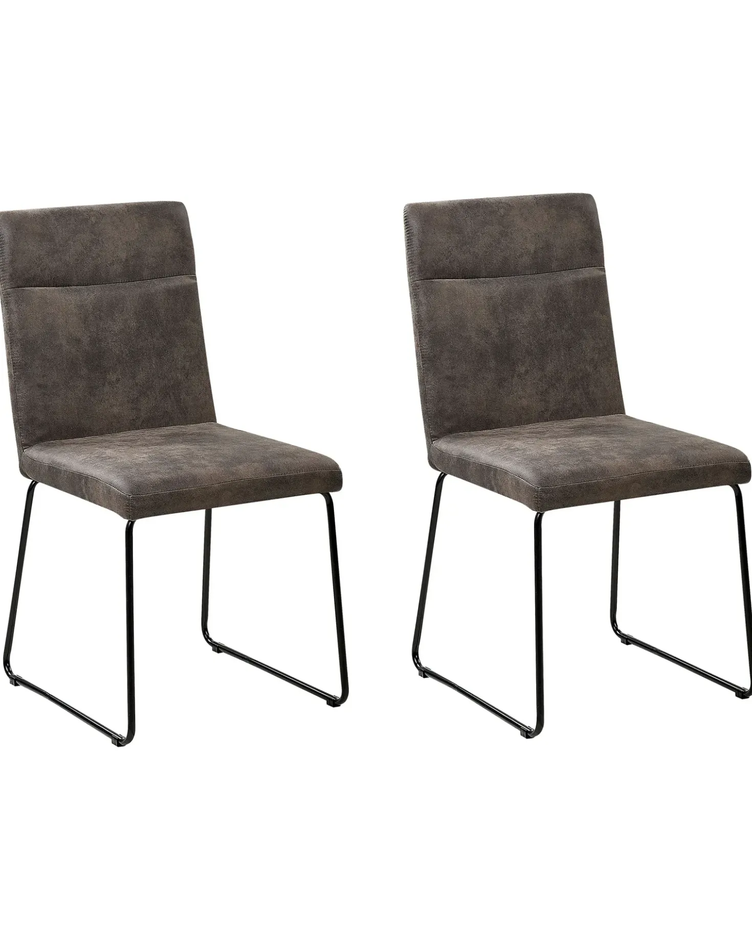 Set di 2 sedie da pranzo NEVADA Tessuto Grigio scuro