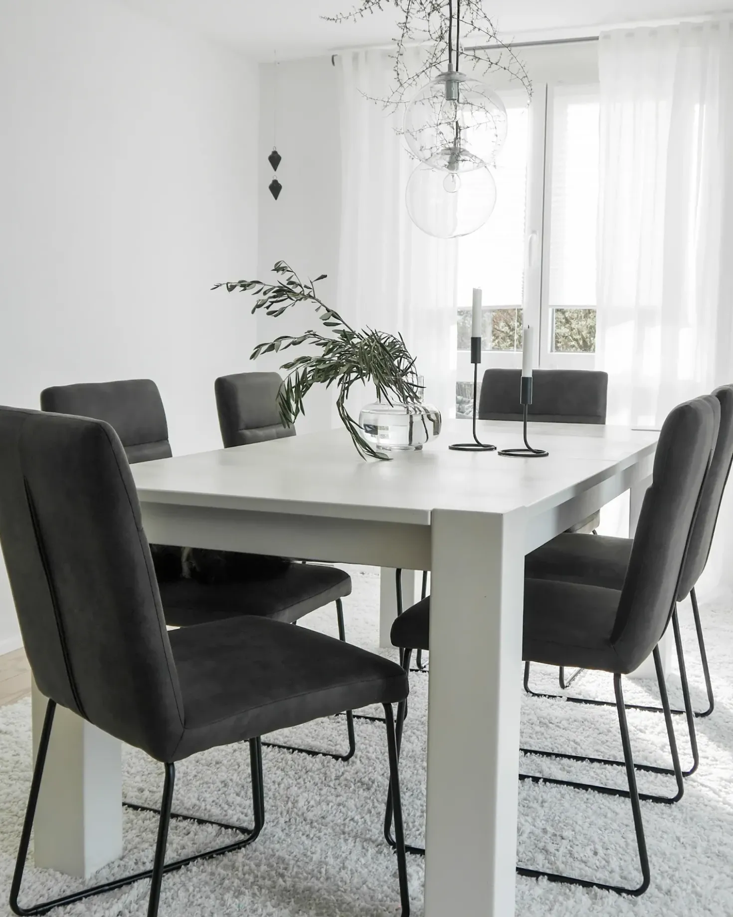 Set di 2 sedie da pranzo NEVADA Tessuto Grigio scuro