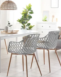 Set di 2 sedie da pranzo NASHUA Grigio chiaro