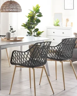 Set di 2 sedie da pranzo NASHUA Nero