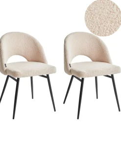 Set di 2 sedie da pranzo ONAGA Bouclé Beige