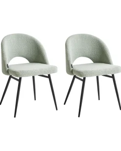 Set di 2 sedie da pranzo ONAGA Bouclé Verde chiaro