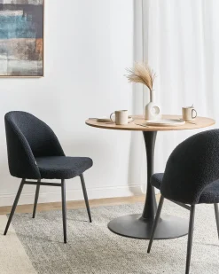 Set di 2 sedie da pranzo ONAGA Bouclé Nero