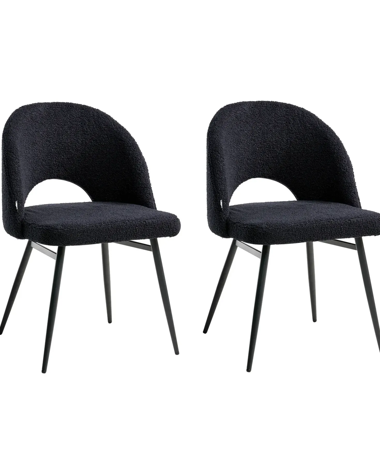 Set di 2 sedie da pranzo ONAGA Bouclé Nero
