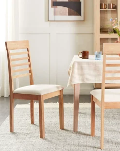 Set di 2 sedie da pranzo ORTLEY Legno Marrone chiaro/Beige
