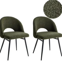 Set di 2 sedie da pranzo ONAGA Bouclé Verde scuro