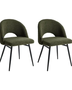 Set di 2 sedie da pranzo ONAGA Bouclé Verde scuro