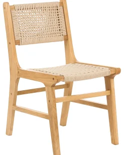 Set di 2 sedie da pranzo OZELLA Legno Marrone chiaro/Beige