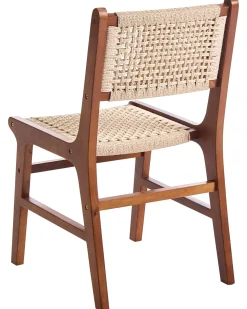 Set di 2 sedie da pranzo OZELLA Legno Marrone/Beige