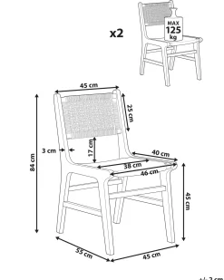 Set di 2 sedie da pranzo OZELLA Legno Marrone/Beige