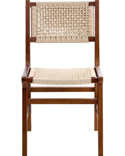 Set di 2 sedie da pranzo OZELLA Legno Marrone/Beige