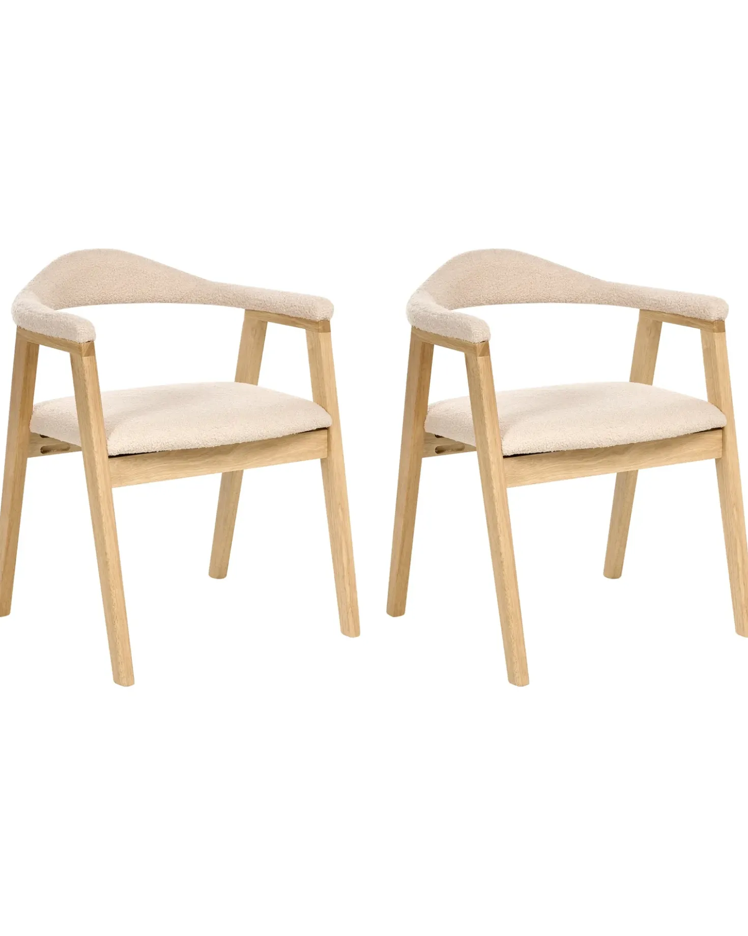 Set di 2 sedie da pranzo ONECO Legno Marrone chiaro