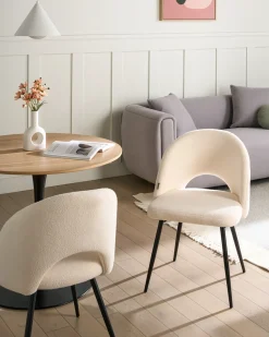 Set di 2 sedie da pranzo ONAGA Bouclé Bianco